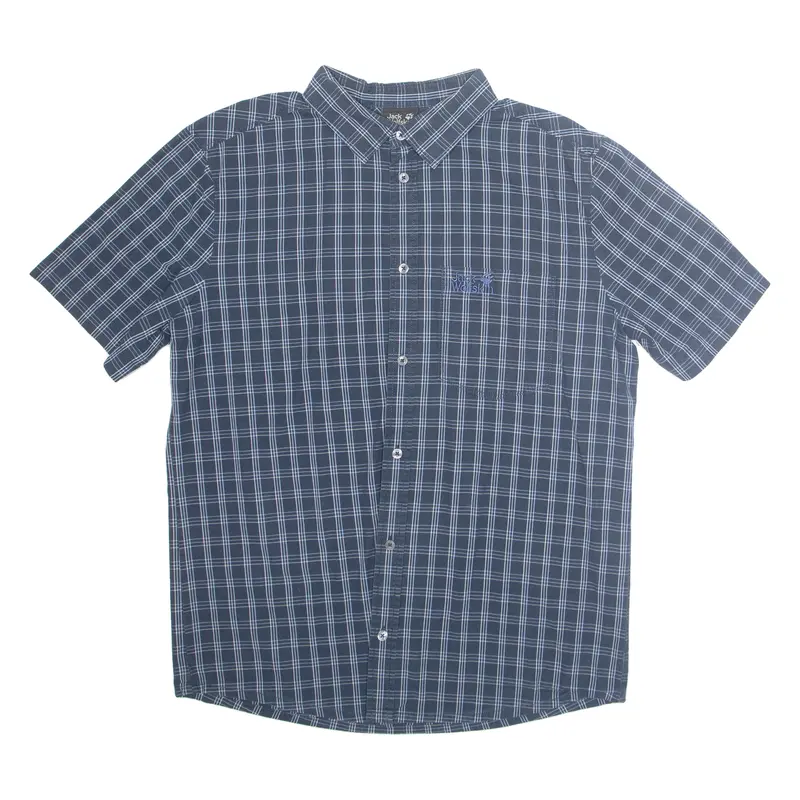 Jack Wolfskin Mens Shirt Blue Check M 1