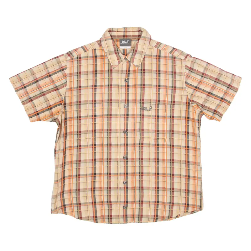 Jack Wolfskin Mens Shirt Orange Check S 1