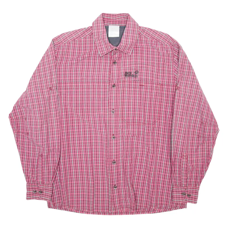 Jack Wolfskin Mens Shirt Red Check Long Sleeve M 1