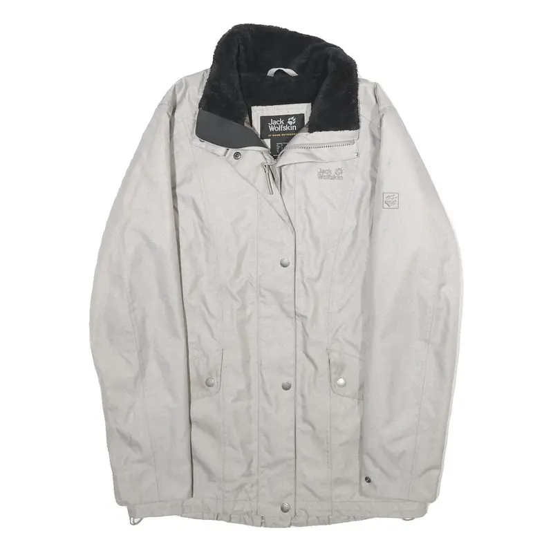 Jack Wolfskin Womens Beige Jacket Uk 12 Polyester Outdoor Zip Plain 1