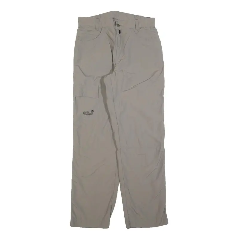 Jack Wolfskin Womens Beige Polyester Blend Regular Fit Trousers W30 L30 Outdoor 1