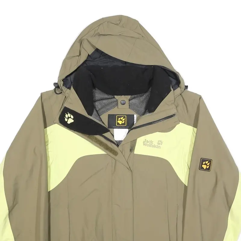 Jack Wolfskin Womens Beige & Yellow Outdoor Jacket Uk 8 Polyester Blend Zip 2