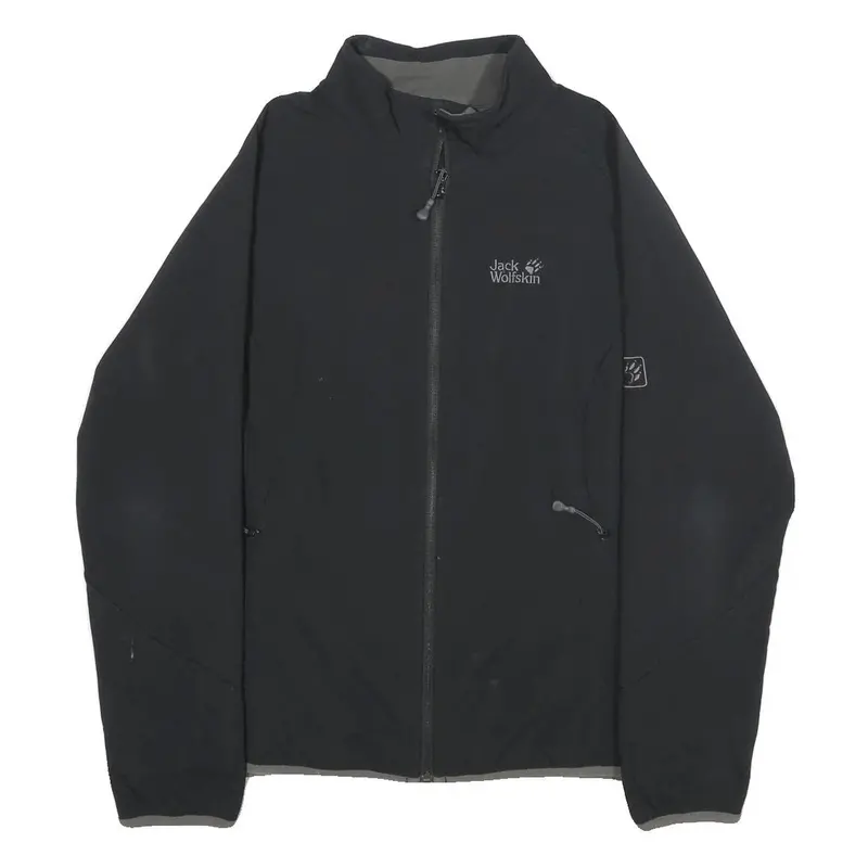 Jack Wolfskin Womens Black Outdoor Jacket 2Xl Zip Plain Functional Comfort 1