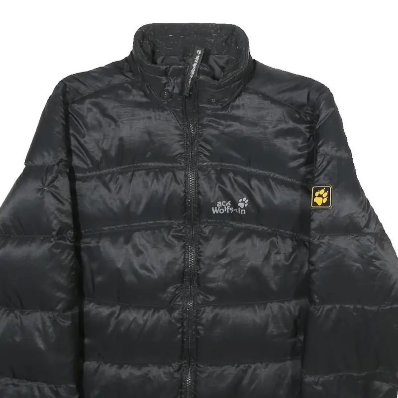 Jack Wolfskin Womens Black Outdoor Jacket Uk 10 Polyamide Puffer Zip Up 2