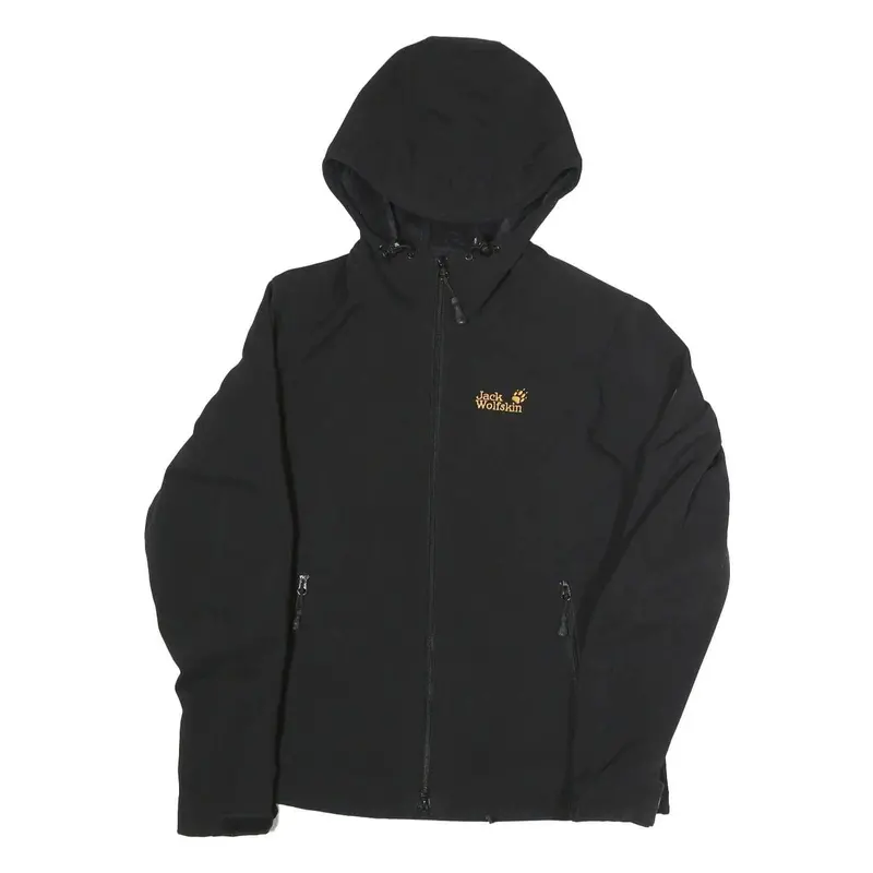 Jack Wolfskin Womens Black Outdoor Jacket Uk 10 Polyester Blend Zip Hooded 1