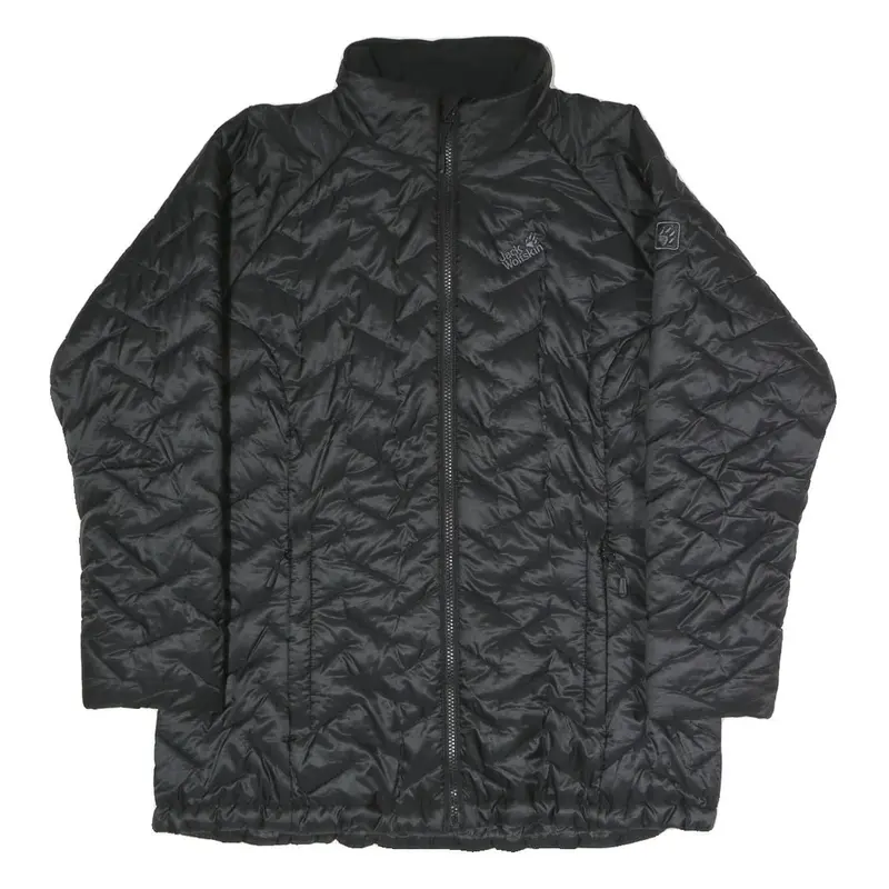 Jack Wolfskin Womens Black Outdoor Jacket Uk 14 Polyester Blend Quilted Zip 1