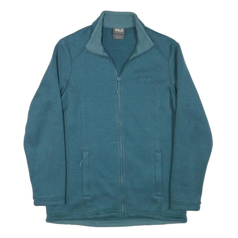 Jack Wolfskin Womens Blue Jacket M Polyester Blend Zip Outdoor Casual Fleece 1