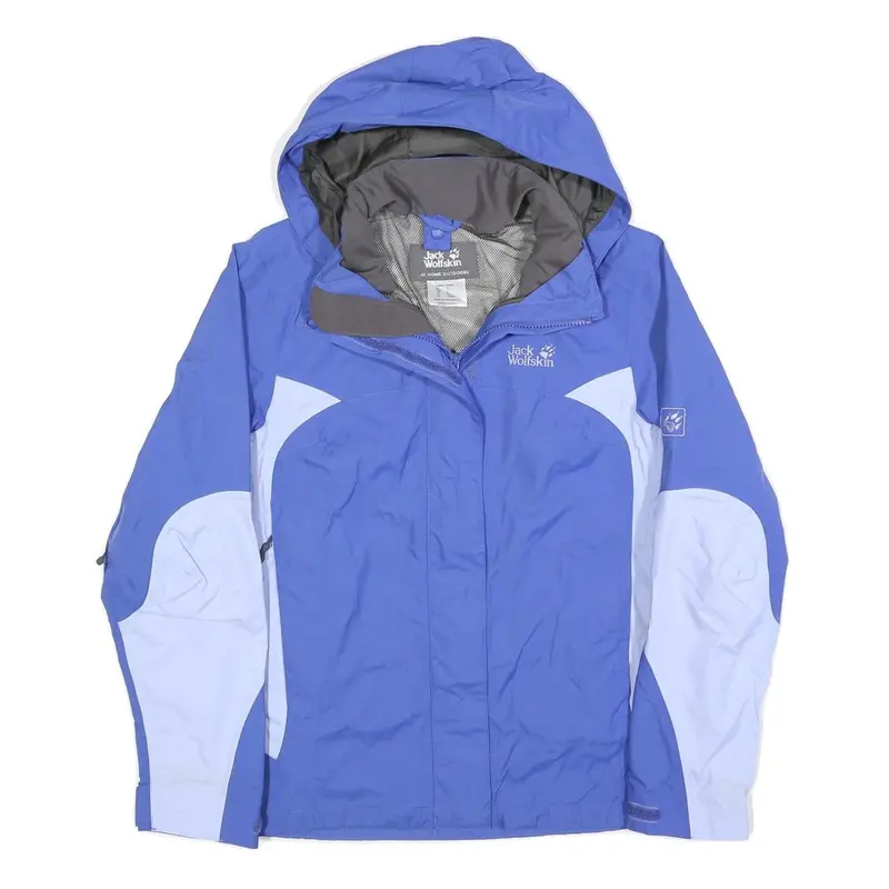 Jack Wolfskin Womens Blue & Light Blue Outdoor Jacket M Polyester Zip Hooded 1