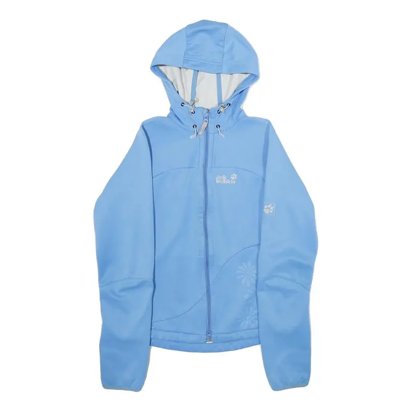 Jack Wolfskin Womens Blue Outdoor Jacket Uk 10 Polyester Zip Hooded Plain 1