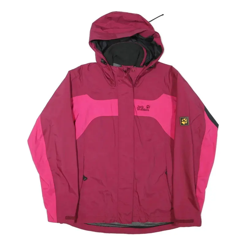 Jack Wolfskin Womens Burgundy & Pink Outdoor Jacket S Polyester Blend Waterproof 1