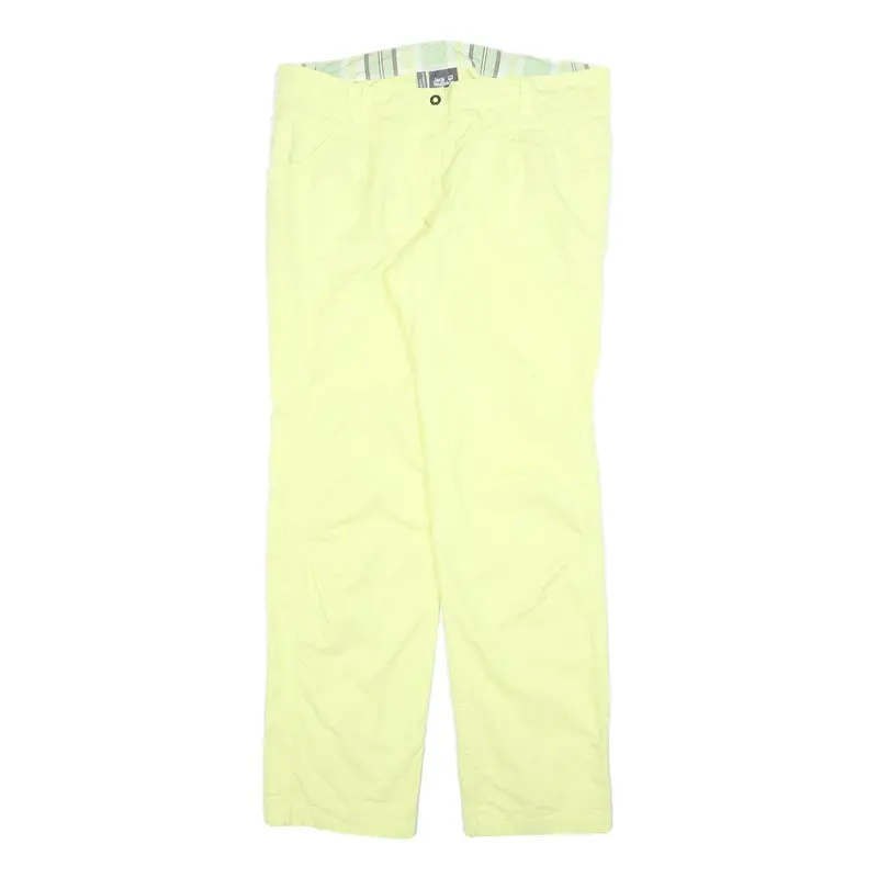 Jack Wolfskin Womens Cotton Blend Yellow Regular Fit Straight Leg Trousers W36 1