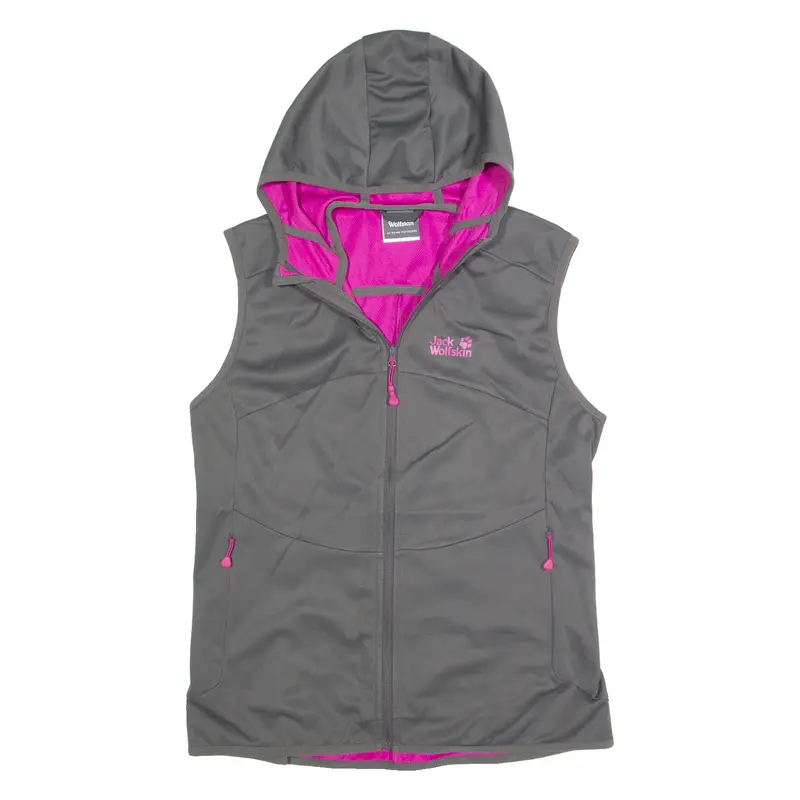 Jack Wolfskin Womens Gilet Grey Hooded M 1