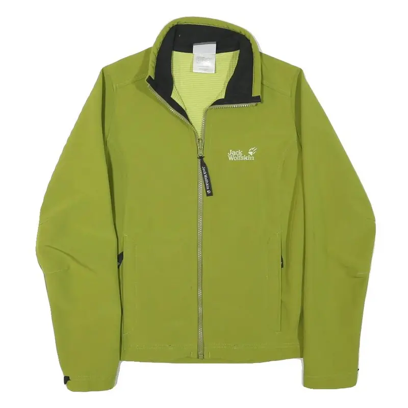 Jack Wolfskin Womens Green Outdoor Jacket Uk 8 Polyester Blend Zip Softshell 1