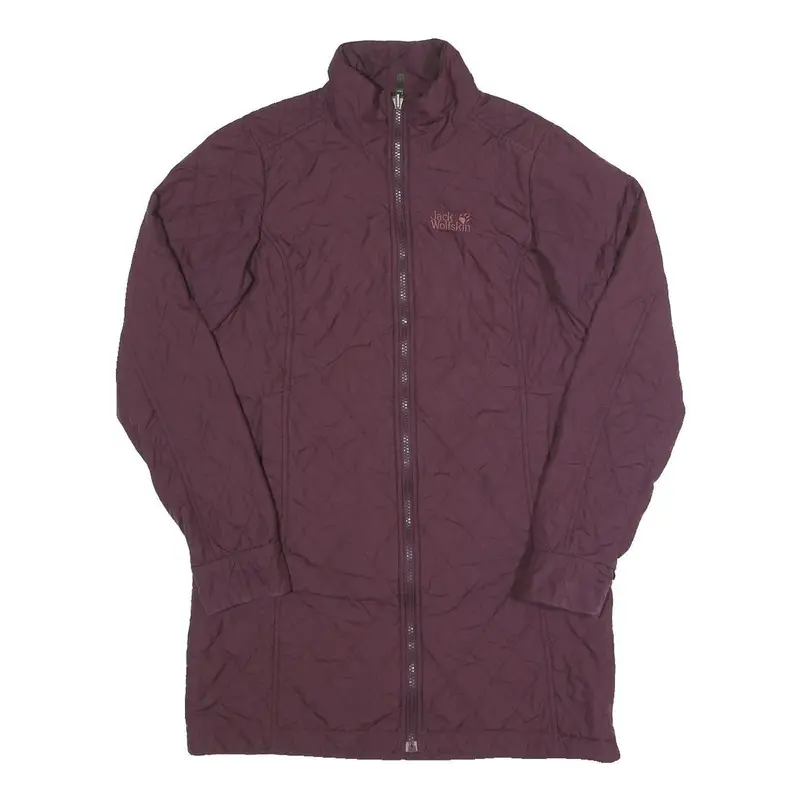 Jack Wolfskin Womens Maroon Quilted Jacket Xs Polyester Zip Lightweight 1