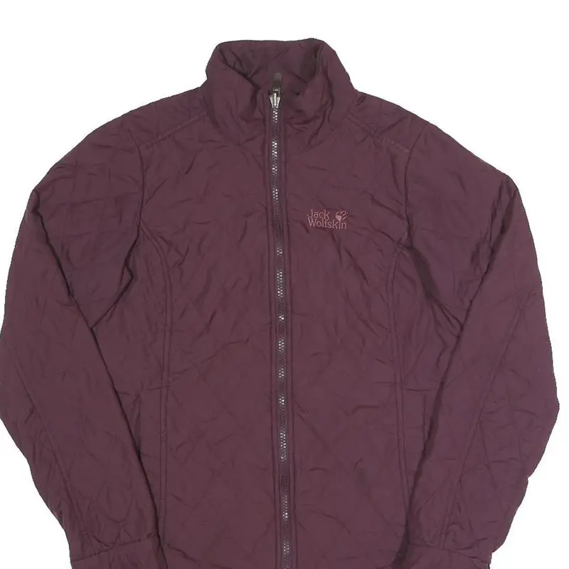 Jack Wolfskin Womens Maroon Quilted Jacket Xs Polyester Zip Lightweight 2