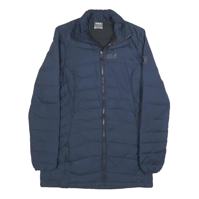 Jack Wolfskin Womens Navy Blue Outdoor Jacket Uk 10 Polyester Zip Long Sleeve 1