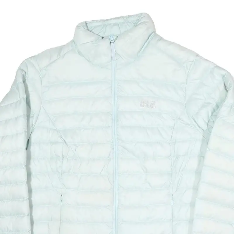 Jack Wolfskin Womens Pale Blue Jacket Uk 18 Polyester Blend Puffer Zip Outdoor 2