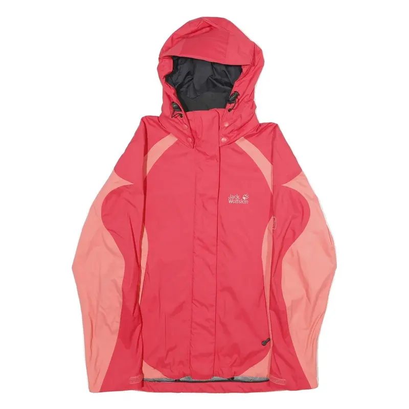 Jack Wolfskin Womens Pink & Coral Outdoor Jacket M Polyamide Hooded Zip 1