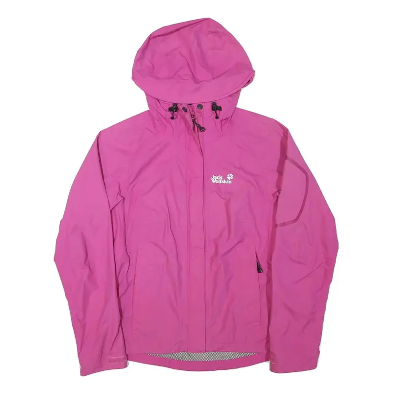 Jack Wolfskin Womens Pink Outdoor Jacket S Polyester Blend Hooded Zip 1
