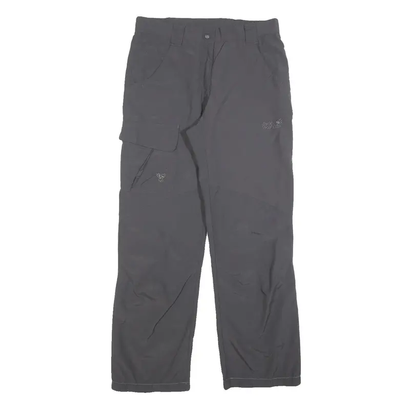 Jack Wolfskin Womens Polyester Blend Grey Regular Fit Straight Leg Trousers W30 1
