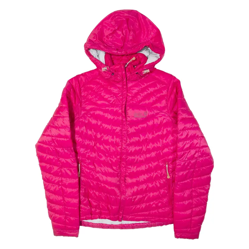 Jack Wolfskin Womens Puffer Jacket Pink Hooded Uk 12 1