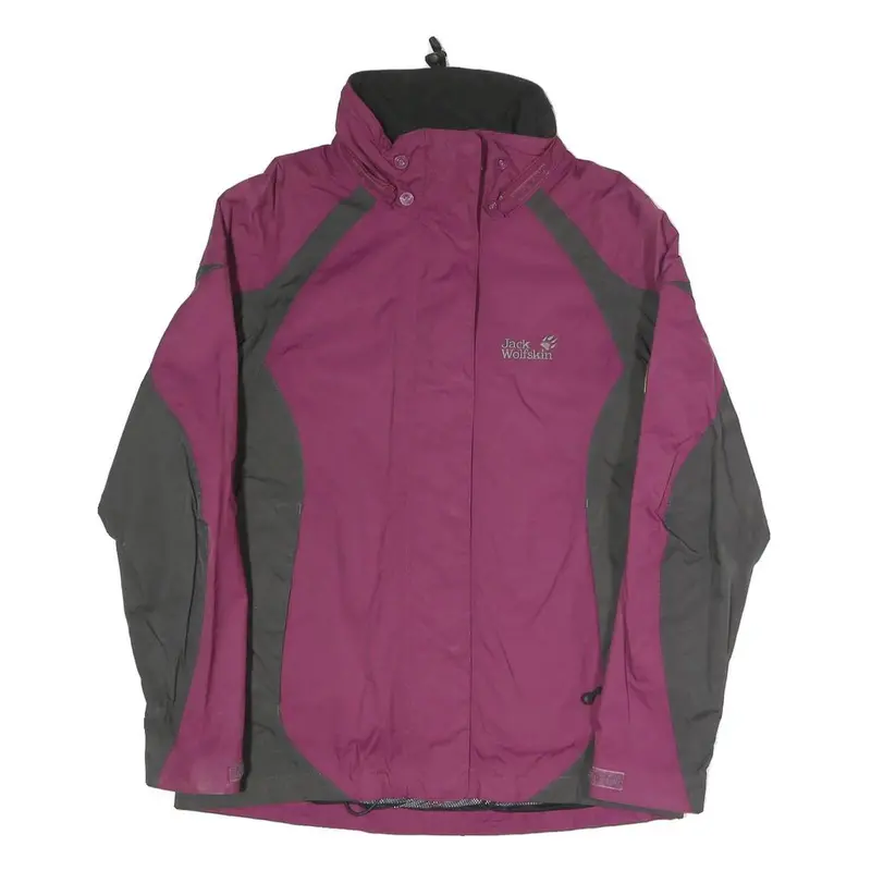 Jack Wolfskin Womens Purple & Grey Outdoor Jacket Uk 12 Polyester Blend Zip 1