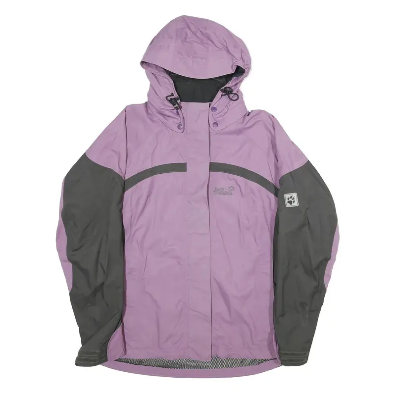 Jack Wolfskin Womens Purple & Grey Outdoor Jacket Uk 16 Polyamide Zip Hooded 1