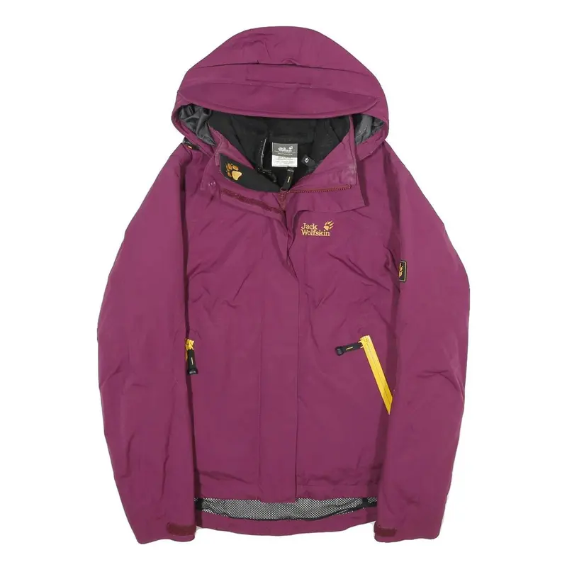 Jack Wolfskin Womens Purple Outdoor Jacket Uk 10 Polyamide Blend Zip Hooded 1