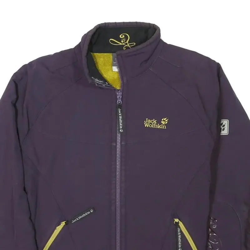 Jack Wolfskin Womens Purple & Yellow Outdoor Jacket M Polyester Blend Zip 2