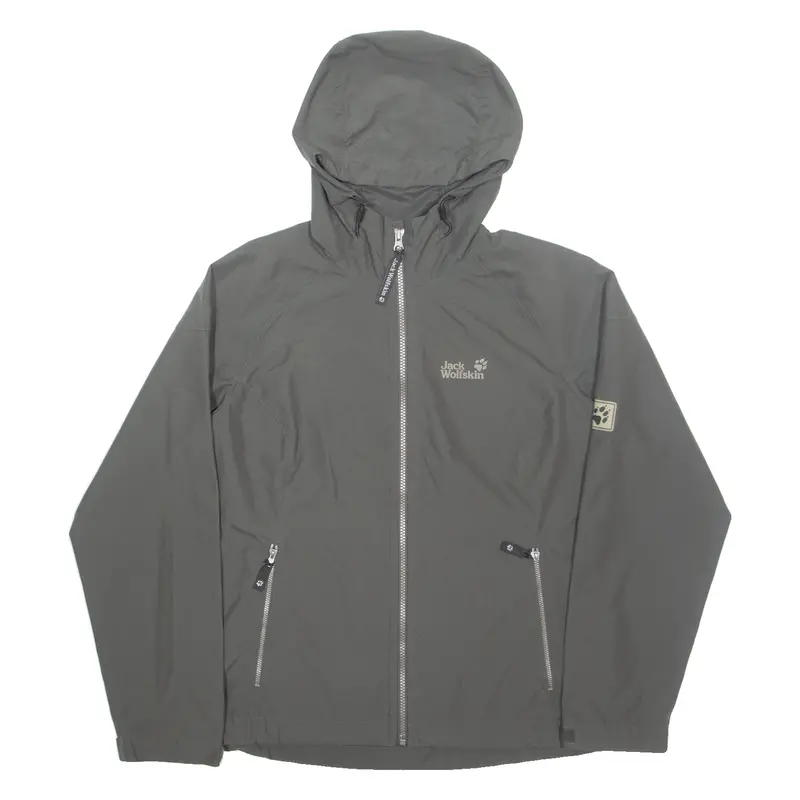 Jack Wolfskin Womens Rain Coat Brown Hooded Uk 12 1