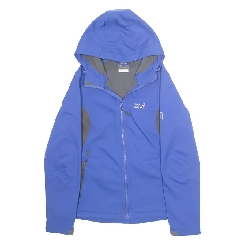 Jack Wolfskin Womens Rain Jacket Blue Hooded L 1