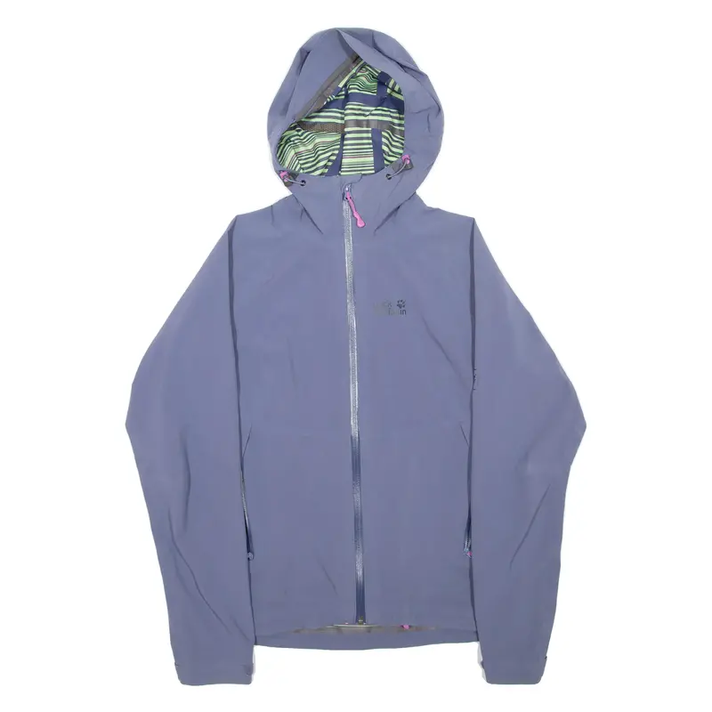 Jack Wolfskin Womens Rain Jacket Blue Hooded Uk 10 1