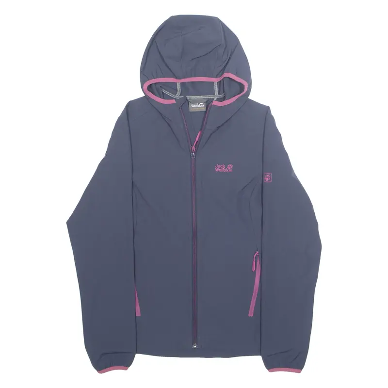 Jack Wolfskin Womens Rain Jacket Grey Hooded M 1