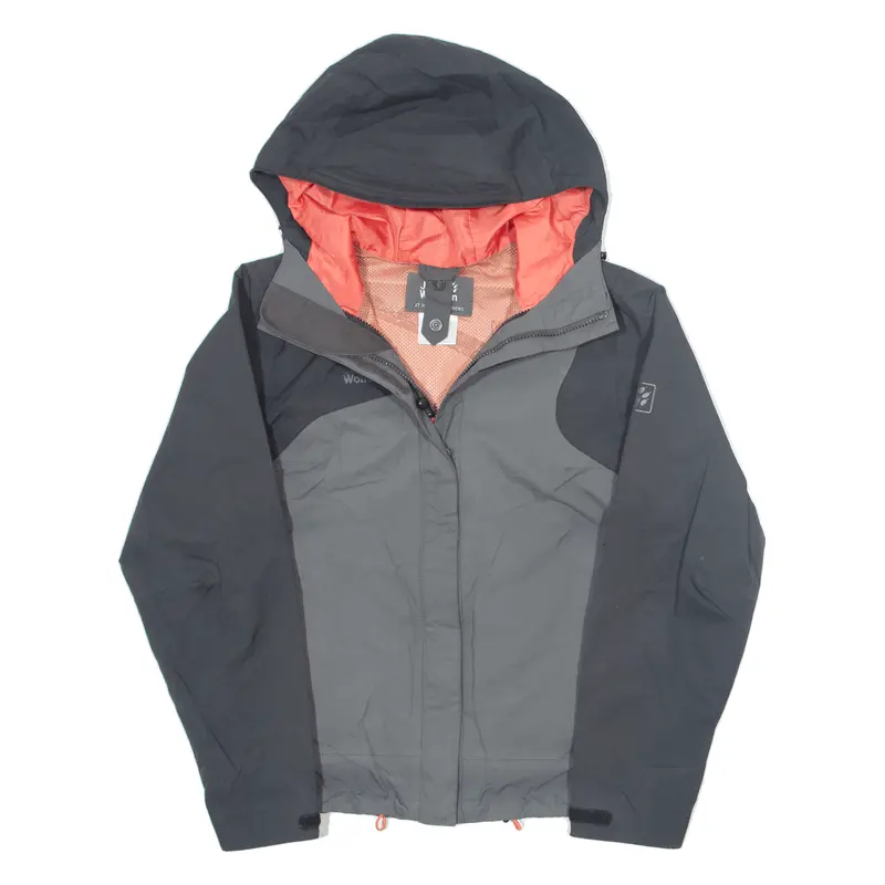 Jack Wolfskin Womens Rain Jacket Grey Hooded Uk 8 1