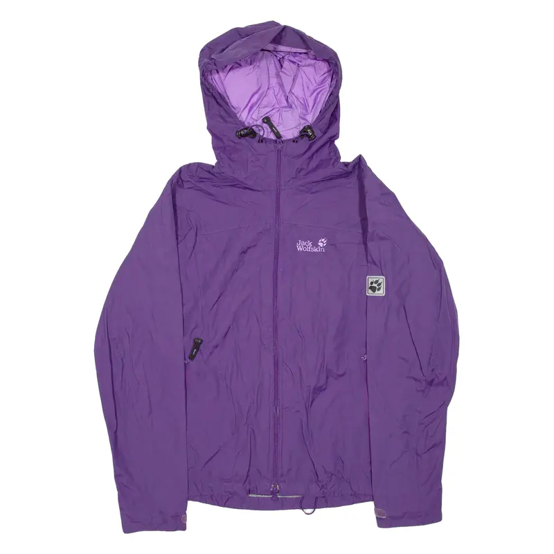 Jack Wolfskin Womens Rain Jacket Purple Hooded S 1