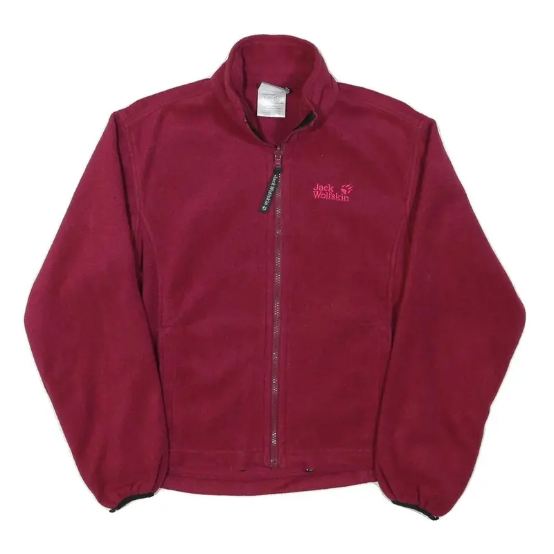Jack Wolfskin Womens Red Jacket S Polyester Blend Fleece Outdoor Casual 1