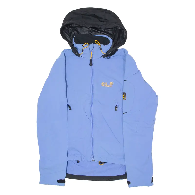 Jack Wolfskin Womens Shell Jacket Blue Hooded Uk 10 1