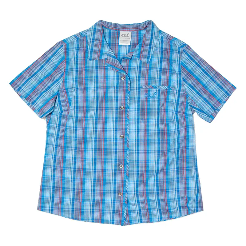 Jack Wolfskin Womens Shirt Blue Check L 1