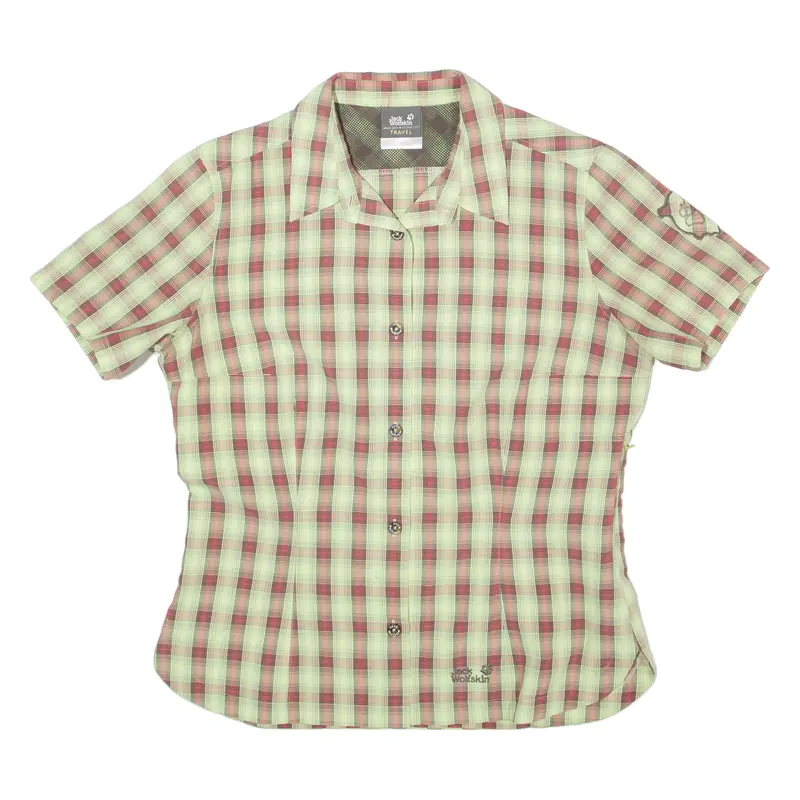 Jack Wolfskin Womens Shirt Green Check Uk 10 1