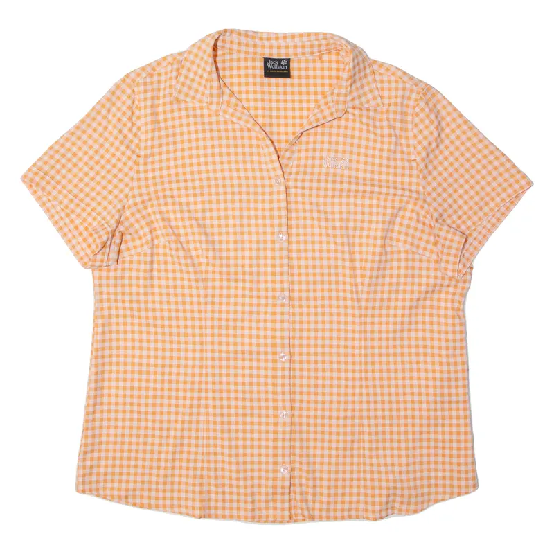 Jack Wolfskin Womens Shirt Orange Check M 1