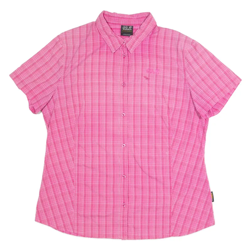 Jack Wolfskin Womens Shirt Pink Check Xl 1