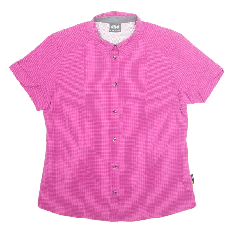 Jack Wolfskin Womens Shirt Purple Check L 1
