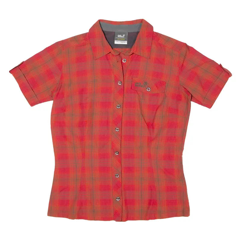 Jack Wolfskin Womens Shirt Red Check Uk 8 1
