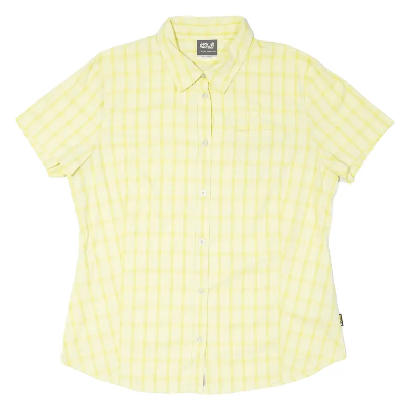 Jack Wolfskin Womens Shirt Yellow Check Uk 16 1