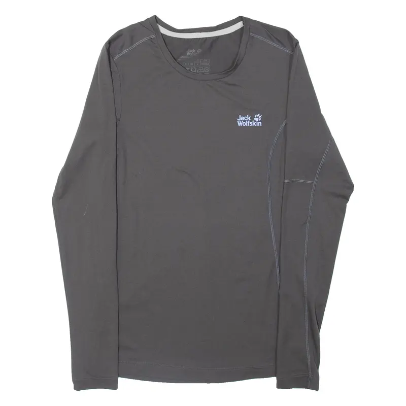 Jack Wolfskin Womens T-Shirt Grey Long Sleeve Uk 8 1