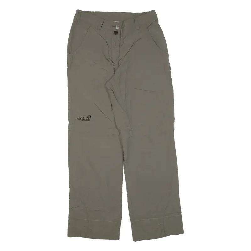 Jack Wolfskin Zip-Off Womens Trousers Green Relaxed Straight W27 L27 1