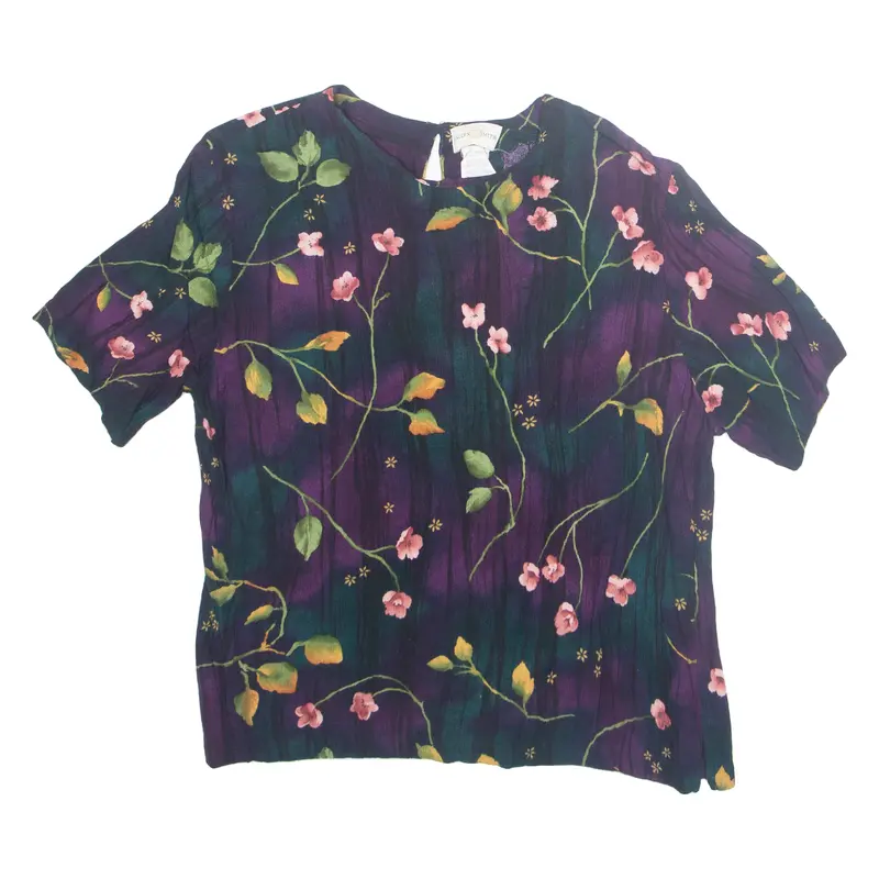 Jaclyn Smith Womens Printed Top Purple Floral S 1