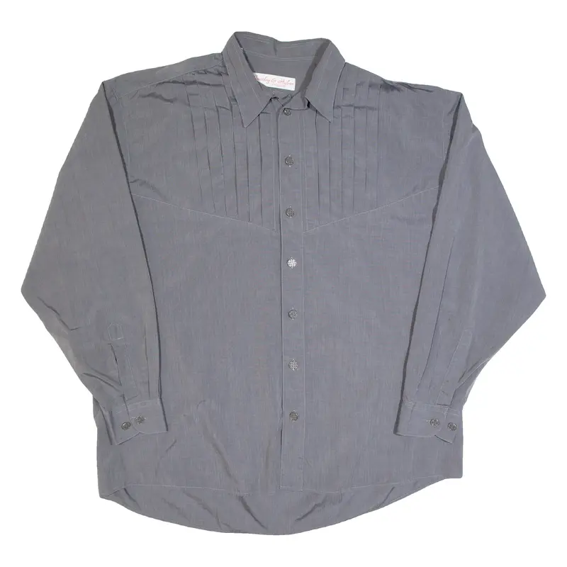Jacoby & Huber Mens Plain Shirt Grey Long Sleeve L 1