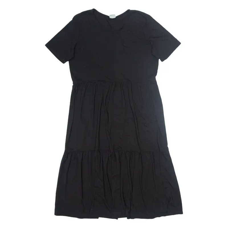 Jacqueline De Yong Womens Maxi Dress Black Short Sleeve Long Xl 1