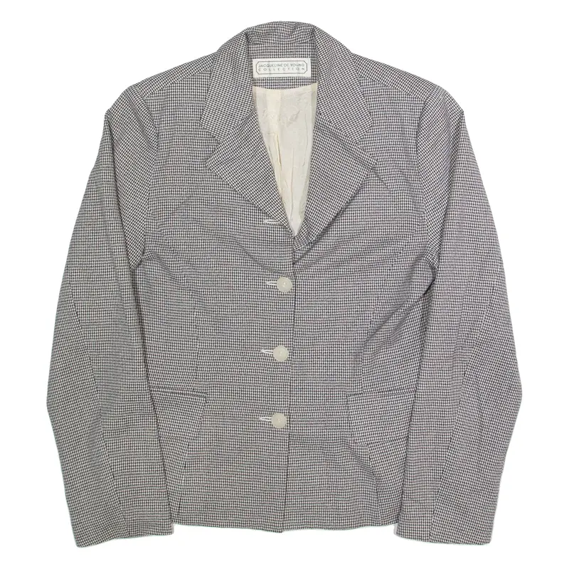 Jacqueline De Young Womens Blazer Jacket Black 90S Houndstooth S 1